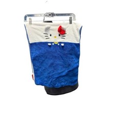 Sanrio Hello Kitty Soft Plush Bath Towel Blue White Character Bathroom Decor
