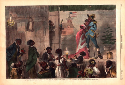 1874 Satire- Private Theatricals: Honey Ob Doze Lips  Wood Engraving