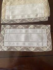 Fab VTG Flanders Lace Trimmed~Linen w/Drawnwo...