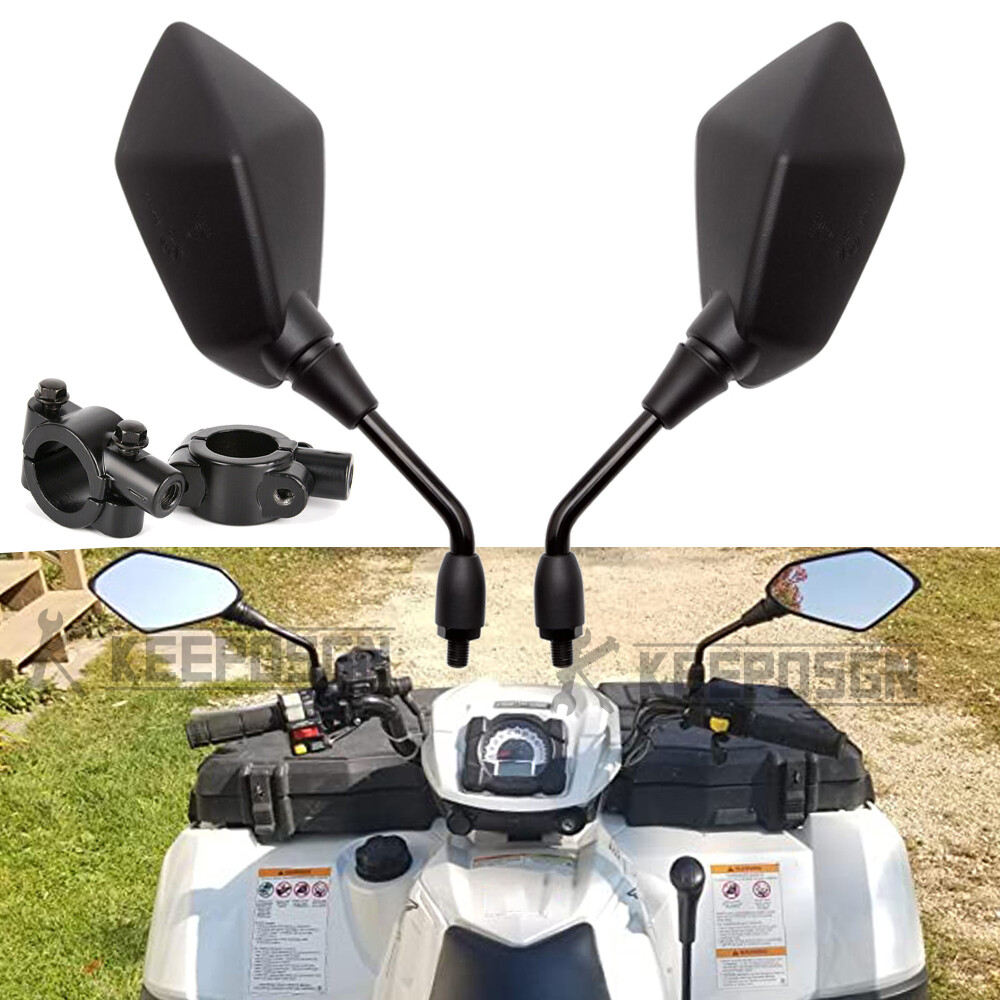 For Polaris sportsman 400 450 500 570 ATV Rear View Mirrors 10mm Thread ...