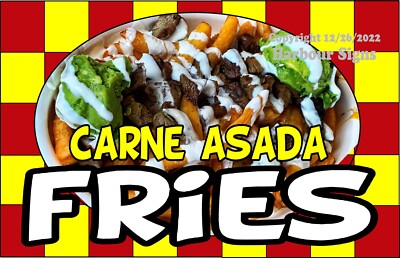 Carne Asada Fries DECAL (Choose Size) Mexican Food Concession Vinyl Sign Sticker