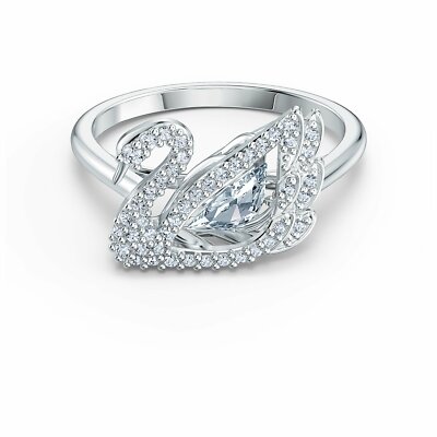 SWAROVSKI リング 指輪 Dancing Swan シルバー スワロ Dancing Swan Ring, White, Rhodium plated | eBay