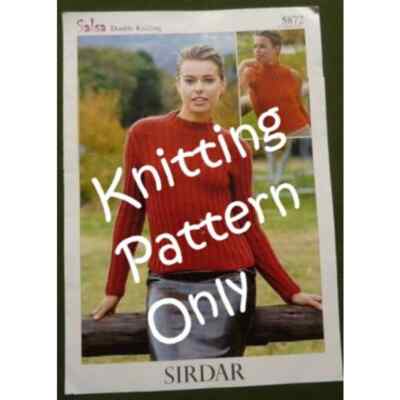 New Sirdar 5872 Salsa Double Knitting Mock Turtleneck Ladies Sweater Pattern