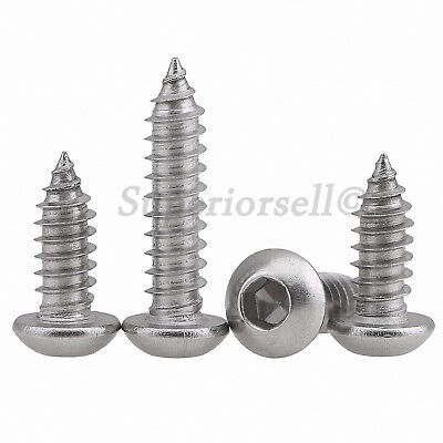 M3 M6 Hex Socket Cap Screws A2 Stainless Steel Self-tapping Bolts Flat/Button