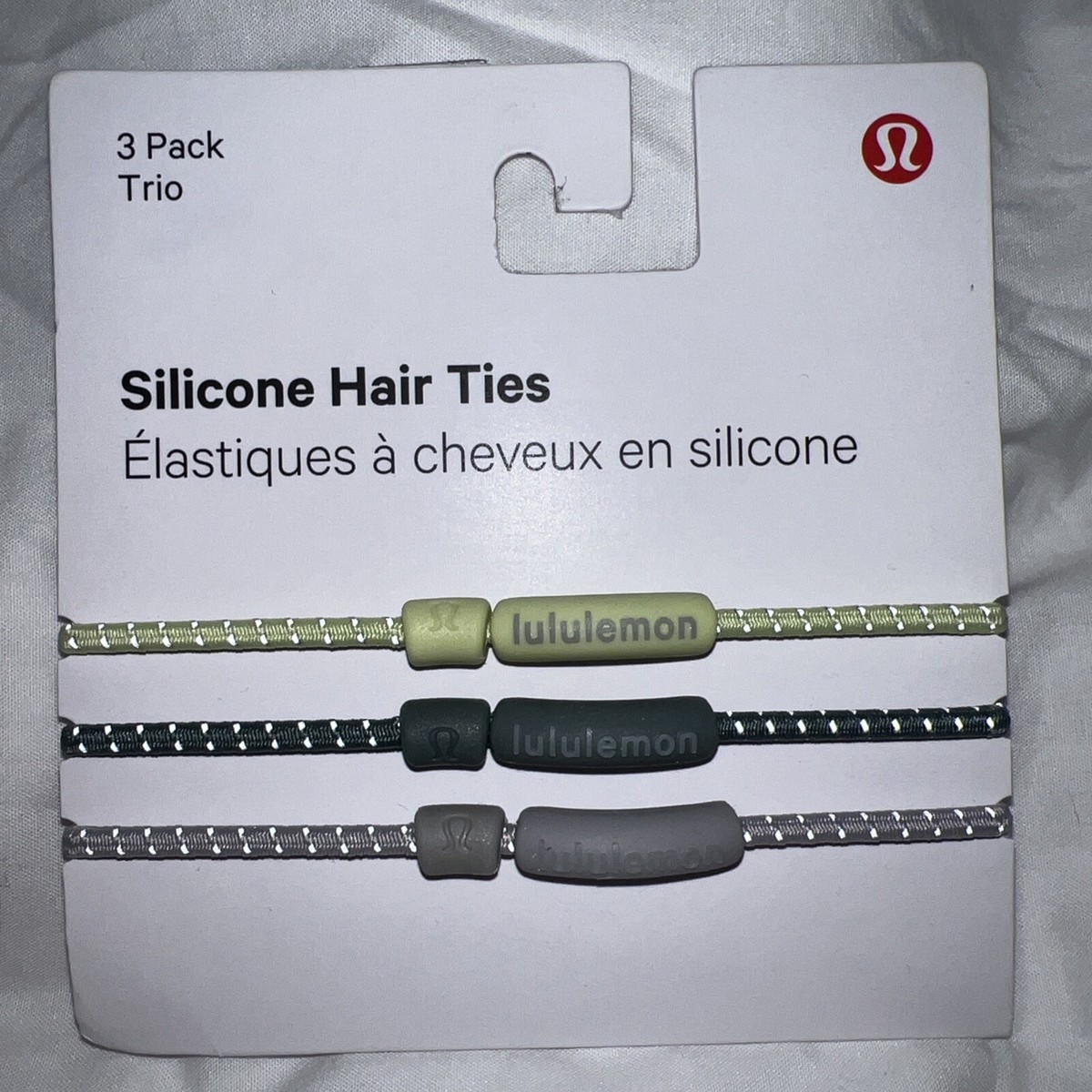 Lululemon Silicone Hair Ties 3 Pack NWT Trio CPNG/TIDT/CHRM  display picture 1