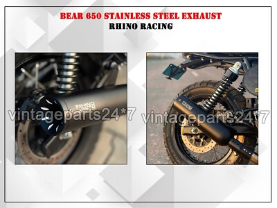 Für Royal Enfield Bear 650 Rhino Racing Max V2 Schwarzer Auspuffschalldämpfer