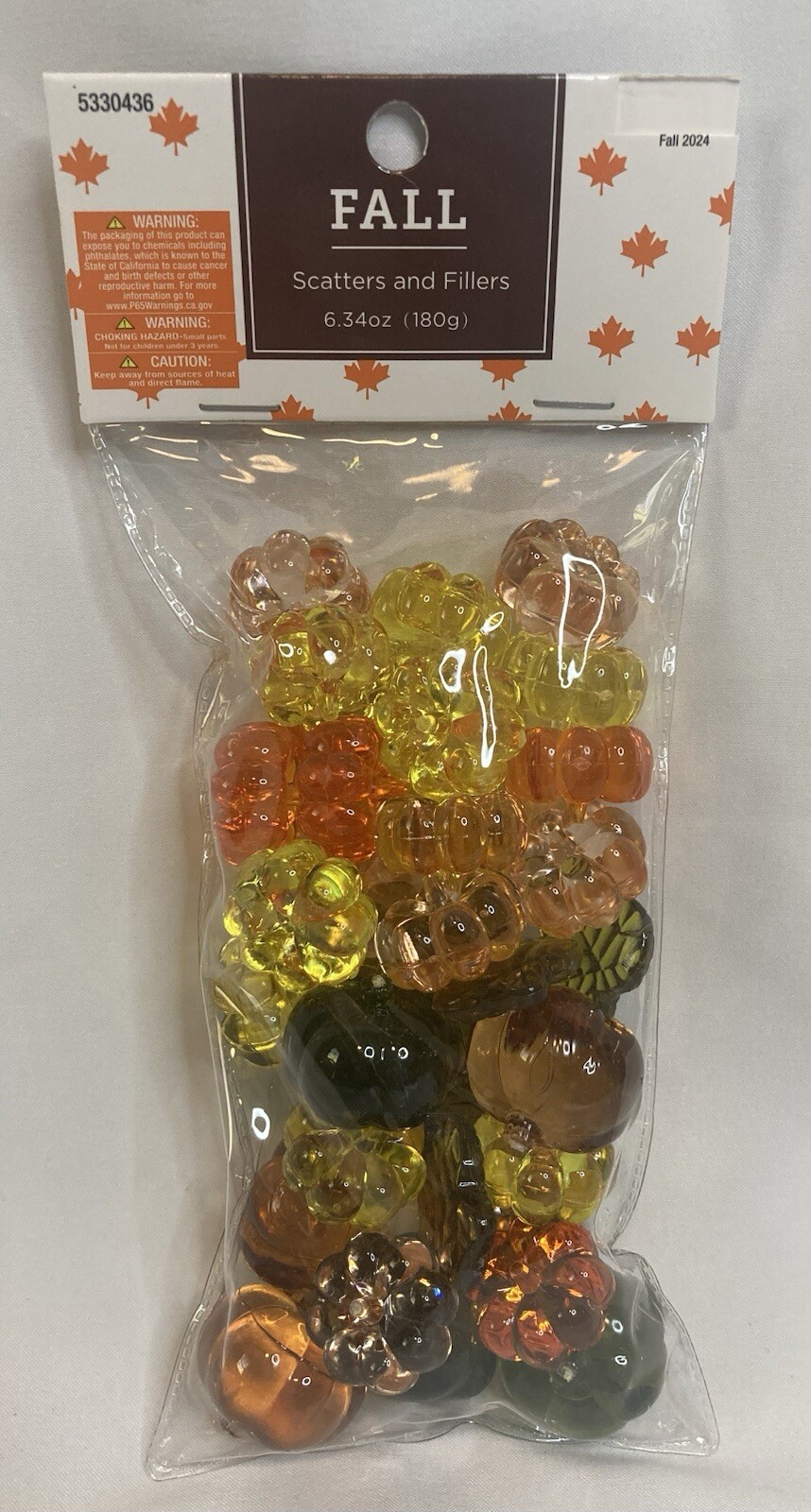 Autumn Fall Pumpkin Leaves Scatters And Fillers NWT 6.34 OZ