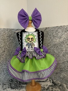 DOG DRESS Fall Halloween Beetlejuice Costume New Bling FREE SHIPPING S, M,