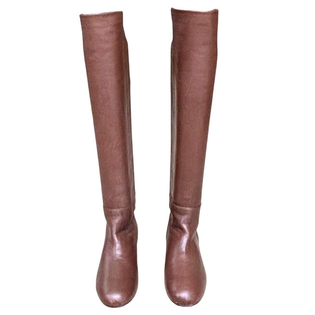 STUART WEITZMAN Cognac Stretch Leather Pull On Bo… - image 5