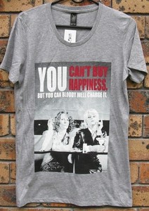 New Ladies Ab Fab Edina And Patsy Absolutely Fabulous Happiness Grey T Shirt Ebay