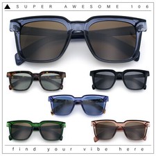 Retro Concave Curved Hipster Horn Rim Plastic Sunglasses