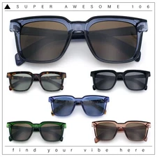 Retro Concave Curved Hipster Horn Rim Plastic Sunglasses