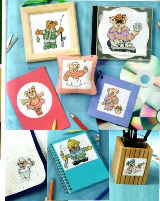 BEARS AT WORK   CROSS  STITCH   PATTERN  ONLY   EQ - EVQ