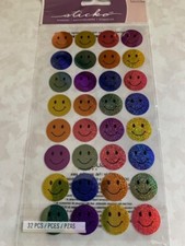 STICKO EK SUCCESS STICKERS FOIL SMILEY FACES MULTI-COLOR SMILEY FACES 32PCS