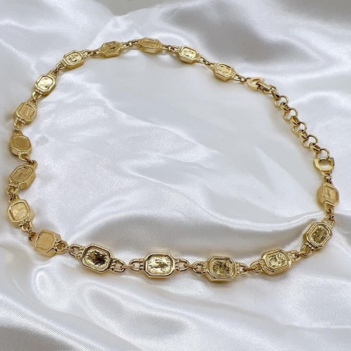 CHRISTIAN DIOR Collar Colgante Logo De Colección Raro Oro Kenkenjp CD Piedra Coloreada - Imagen 5 de 7