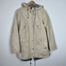 Womens Bellfield Ivory Raincoat Popper/zip Closure Lightweight Uk 12