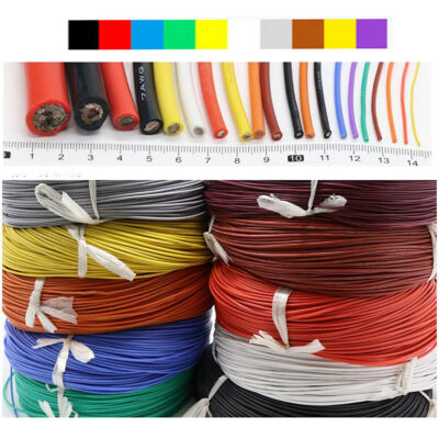 Super Soft Silicone Wire Cable, 600V, Tin-Copper Coated, 2-30 AWG, Flexible