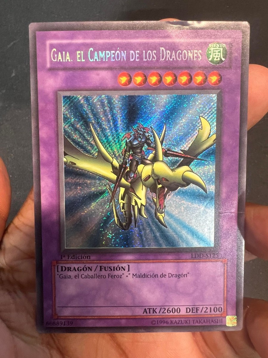PSA9 遊戯王　旧アジア版　GAIA THE DRAGON CHAMPION Gaia The Dragon Champion Secret Rare LOB-125 LDD-S125 1st Spanish