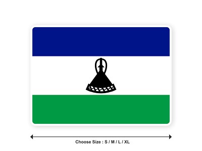 Aufkleber Flagge LESOTHO Lesothan 10cm(S) - 28cm(XL) Sticker weißer Rand