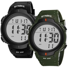 Men's Digital Watch Outdoor Sport Watch LED Large Scree Display Wrist Watch US