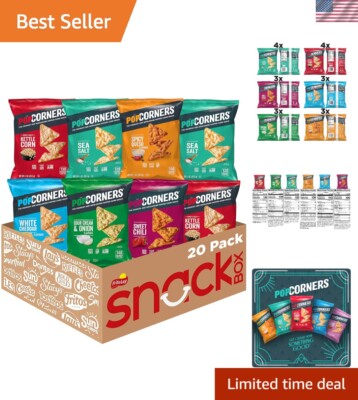 Healthy Snack Sampler - 20 Bags of 1 Ounce Popped Corn with 6 Flavor Options