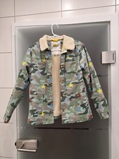 Mini Boden Girls Jacke Flauschfutter bunte Sterne grün Gr. 152 11 Jahre NEU!