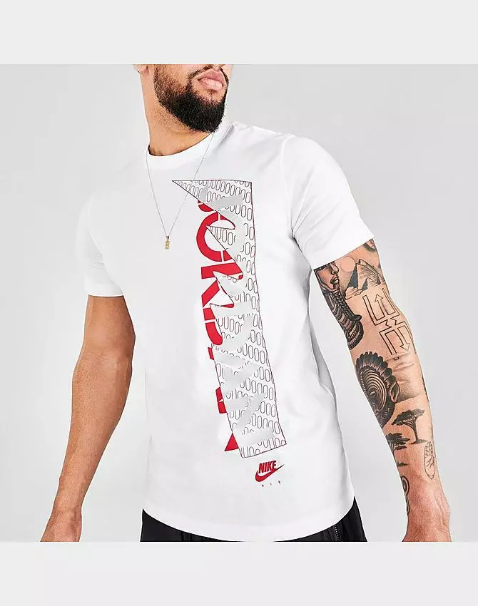 35 Mens Nike Air Michael Jordan Jumpman Legacy AJ5 T Shirt White Metallic Logo