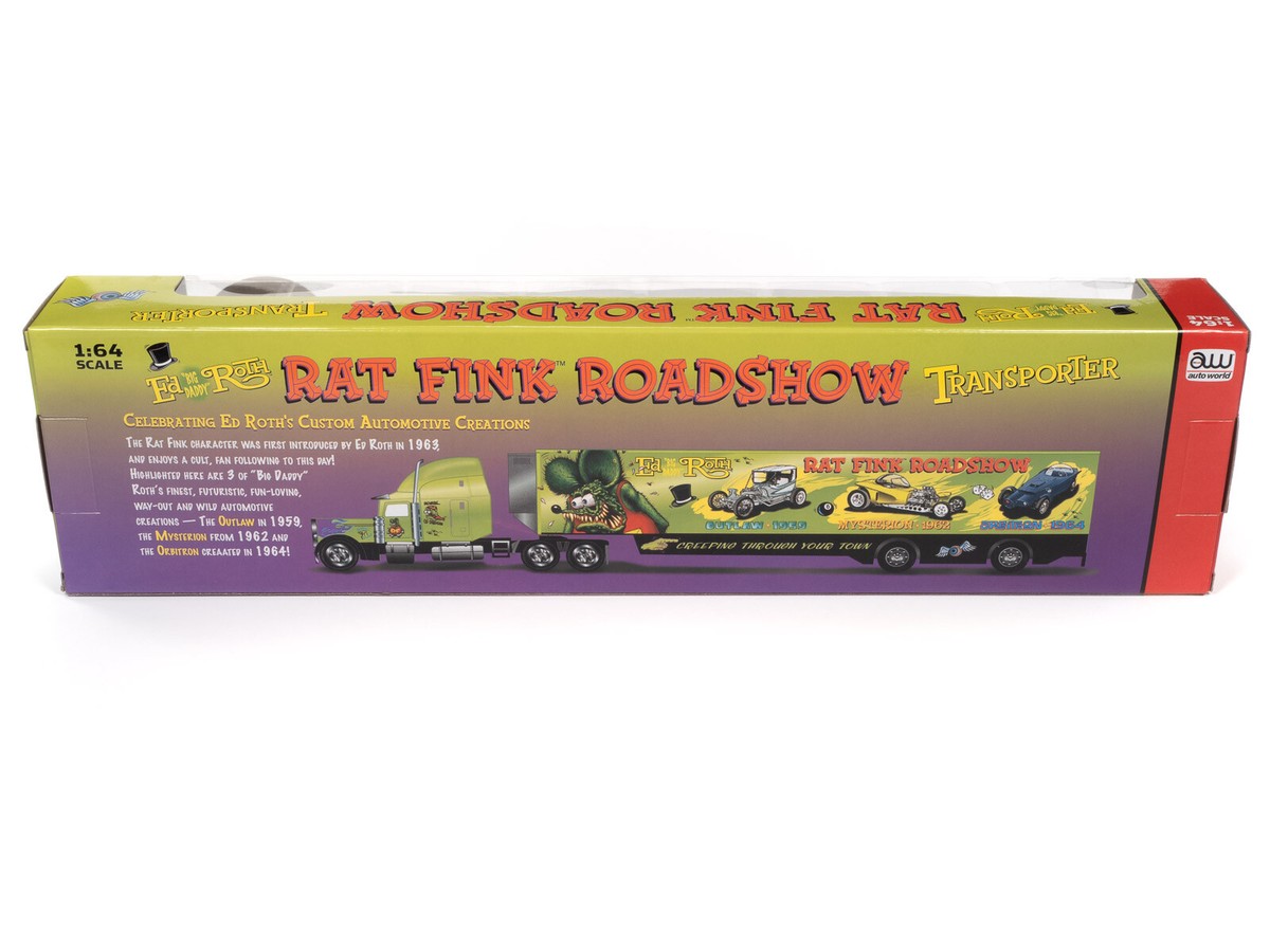 New Auto World 1/64th Die Cast Truck Ed Roth's Rat Fink Roadshow