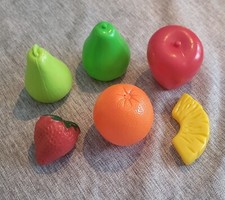 Vtg Play Food Fruit Assortment Unbranded Pretend Play 6 Pieces Kids Toys