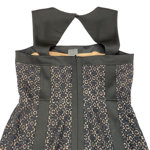 BCBGMAXAZRIA Fit & Flare Dress Womens Sz 12 Black Lace Overlay Lined MSRP: $168 - Picture 18 of 20