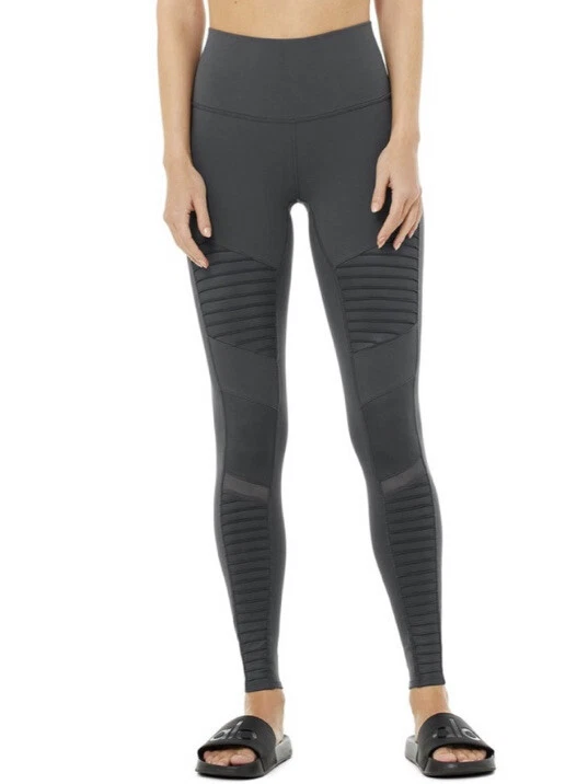 ALO Yoga High Waist Moto Leggings Anthracite Grey