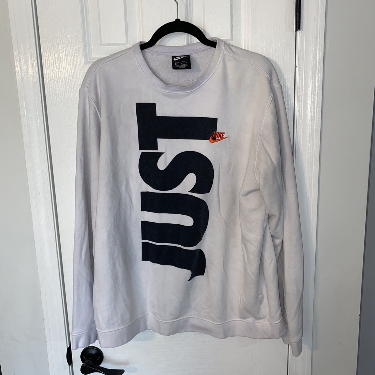 nike just do it sweatshirt white