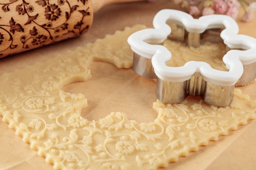 Textured Embossing Rolling pin Springerle mold Baking Cutters Cookie Stamp Clay - Picture 2 of 10