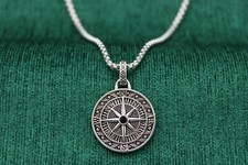 Halskette Kompass Herrenkette Männerkette silberfarben Modeschmuck Geschenk
