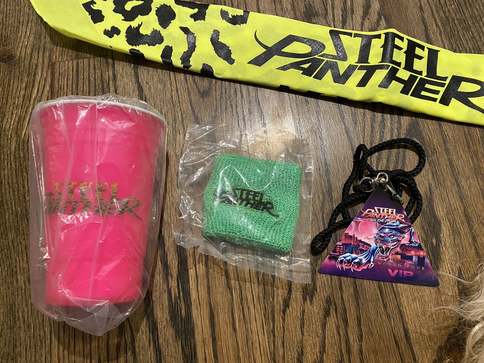 Steel Panther VIP TOUR SWAG BUNDLE 80s Metal Lanyard Wig Cup Rocker