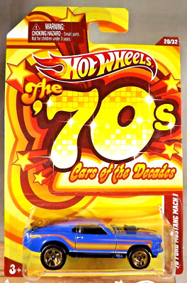 2011 Hot Wheels Cars of the Decades-The 70's 20/32 '70 MUSTANG MACH 1 Blue w/5Sp