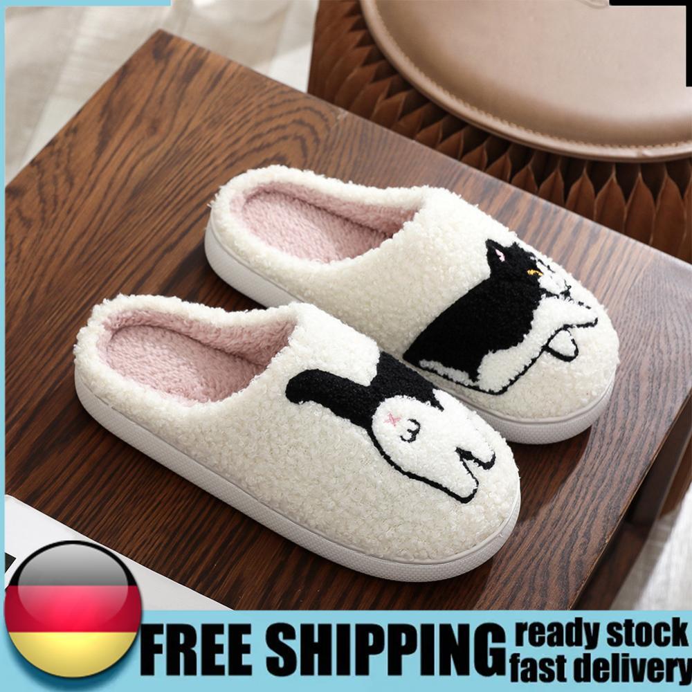 APL Peluche mucca gatto pantofole soffici pantofole per gatti comode per camera da letto interno