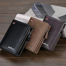 Waterproof Mens RFID Blocking Leather Wallet Credit Card ID Holder Zipper Purse