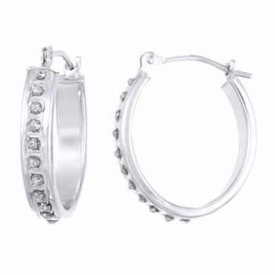 RADIANCE by Diamond Fascination  14K White Gold Diamond-Accent Hoop Earrings