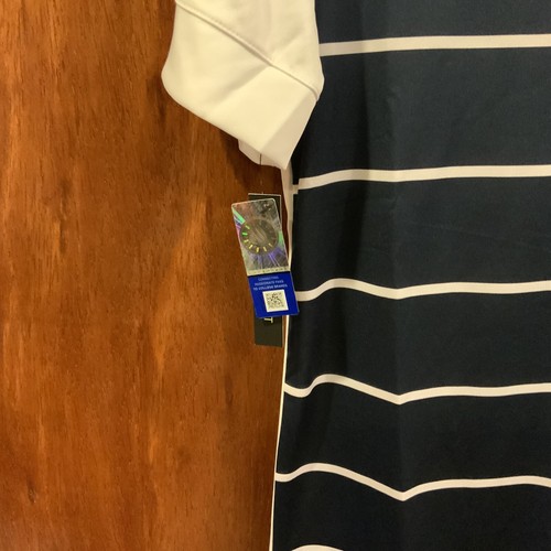 Nike Mens Dri Fit Penn State PSU Nittany Lions Polo White Blue Stripes Small - Picture 4 of 5