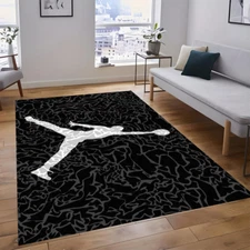 Basketball rug, Jordan pattern rug, art design rug, AI basketball rug, air jorda