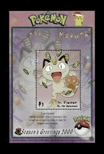 St. Vincent 2001 - Pokemon Meowth - Souvenir Stamp Sheet - Scott #2891 - MNH