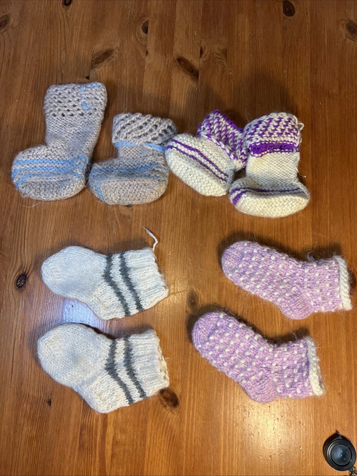 New Hand Knitted Handmade Baby Toddle Indoor Thick 100% Wool Slippers Socks WARM