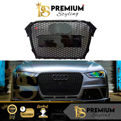 Audi RS4 Style A4 S4 B8.5 Glanz Schwarz Front Hauptgrill Waben Gitter Grill