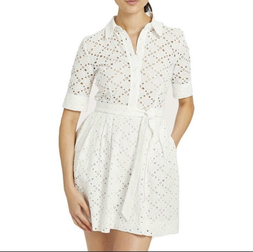 milly cleo shirt dress Milly | Dresses | Milly White Eyelet Cleo Collared Shirt Dress