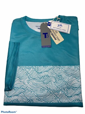 Southern Tide Men s S/S Reyn Spooner Performance T-Shirt.Aqua.Sz.XXL.MSRP$48.00