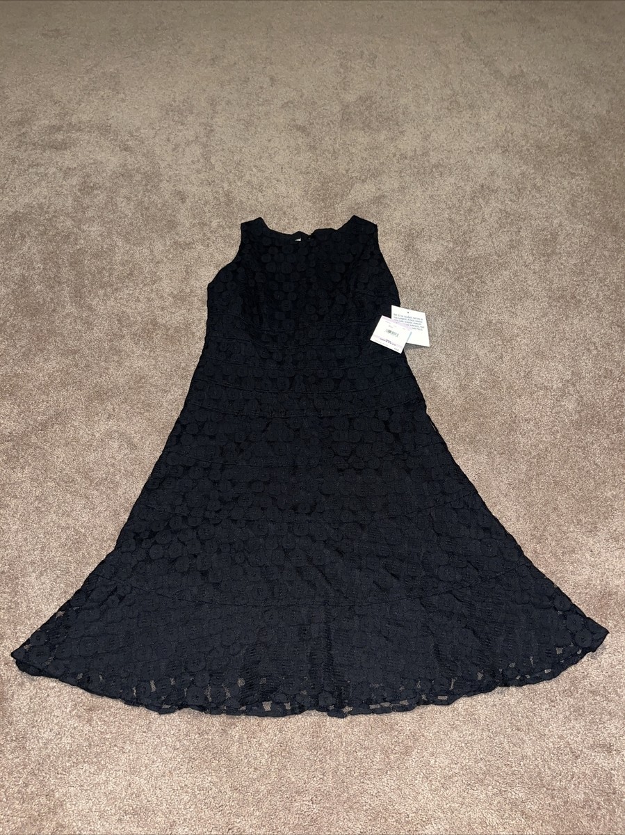NWT anne klein black lace dress 6 A line MSRP $139