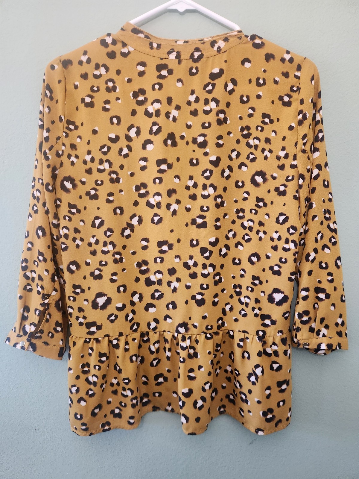 ZARA Basic Blouse Top With Leopard Print, Size S - image 4