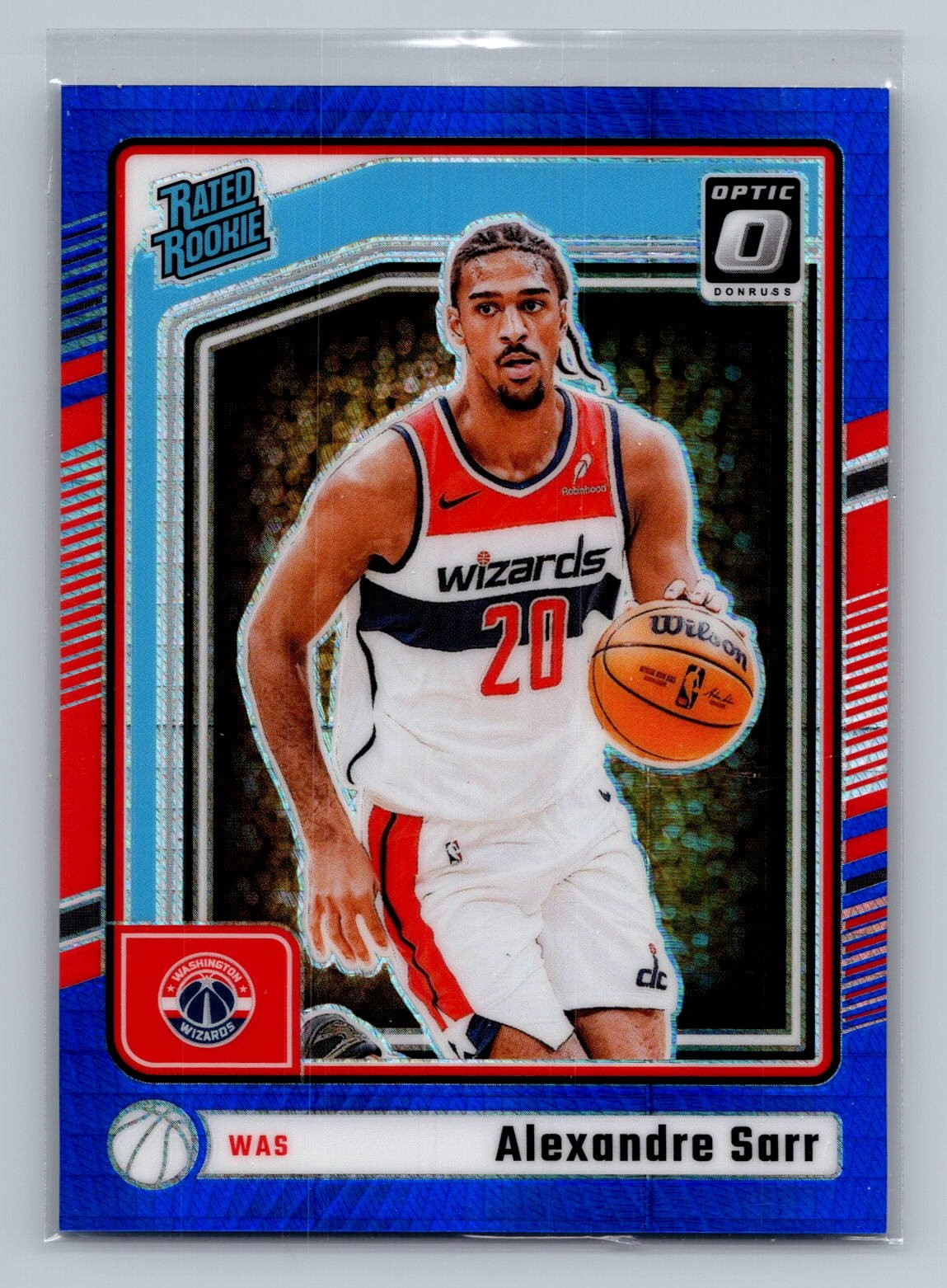 Alexandre Sarr 2024-25 Donruss Optic #276 Hyper Blue #/175 Rated Rookie