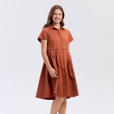 Women's Short Sleeve Button-Down Mini Shirtdress - Universal Thread Dark